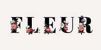 Elegant floral font with the word fleur vector