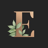 Botanical capital letter E vector