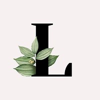 Botanical capital letter L illustration