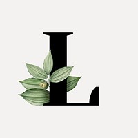 Botanical capital letter L vector
