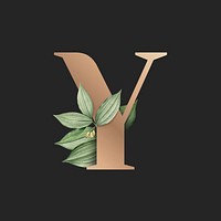 Botanical capital letter Y illustration