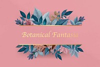 Botanical fantasia in a golden banner vector vector