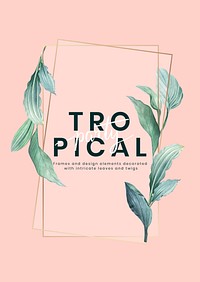 Tropical party pastel pink poster vector