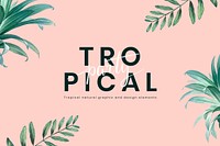 Tropical party pastel pink poster illustration