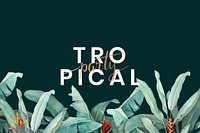 Tropical party dark green poster illustration