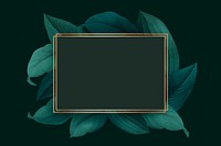 Golden frame on a green leafy background vector