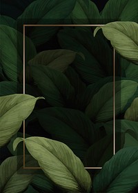 Green tropical leaves patterned poster vector