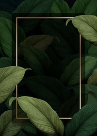 Green tropical leaves patterned poster