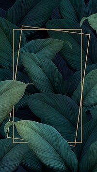 Green tropical leaves patterned poster