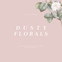 Elegant dusty florals frame design illustration