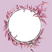 Empty frame with pink leaves design