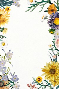 Psd floral watercolor style frame