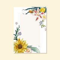 Floral framed invitation card vector