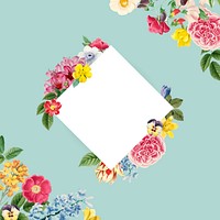 Floral themed copy space fram