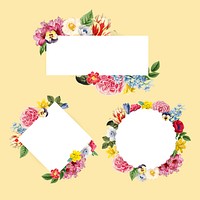 Floral themed copy space frames set