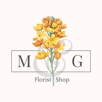 Florist shop logo design vector