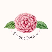 Sweet peony logo design vector
