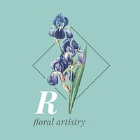 R floral artistry logo vector