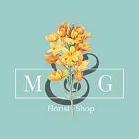 Florist shop logo design vector
