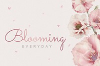 Pink blooming everyday card vector