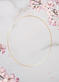 Oval golden frame design vector