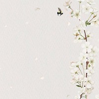 White floral wedding card vector