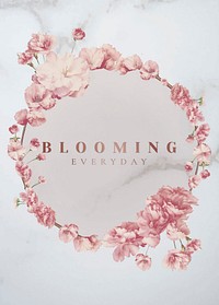 Blooming everyday floral frame vector
