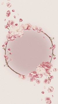 Blank pink floral frame design