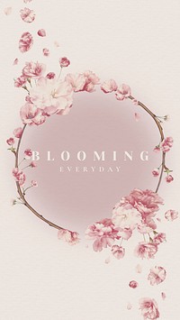 Blooming everyday floral frame illustration