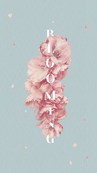Blooming floral card design illustration