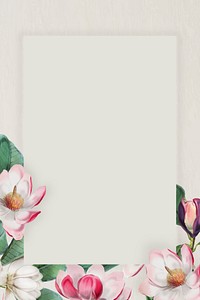 Pink blooming floral frame vector