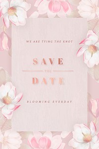 Floral save the date card vector
