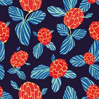 Floral seamless pattern, orange background vector