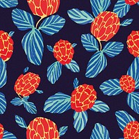 Floral seamless pattern, orange background psd