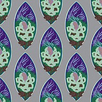 Art deco background, seamless botanical pattern design psd