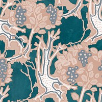 Art deco nature seamless background, vintage art nouveau design