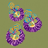 Art deco flower clip art, vintage abstract design element psd