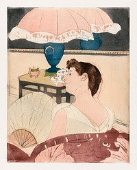 The Lamp (1890–1891) print in high resolution by Mary Cassatt. Original from The MET Museum. Digitally enhanced by rawpixel.