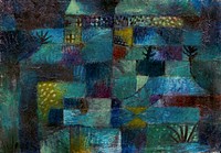 Terraced garden (1920) painting in high resolution by Paul Klee. Original from the Kunstmuseum Basel Museum. Digitally enhanced by rawpixel.