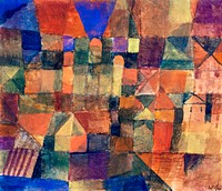 City with the three domes (1914) painting in high resolution by Paul Klee. Original from the Kunstmuseum Basel Museum. Digitally enhanced by rawpixel.