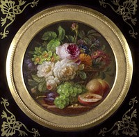 Still Life with Flowers and Fruits (1780&ndash;1810) painting in high resolution by Willem Van Leen. Original from the Rijksmuseum. Digitally enhanced by rawpixel.