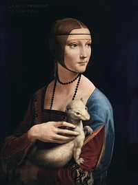 Leonardo da Vinci's Lady with an Ermine (ca. 1490) famous painting. Original from Wikimedia Commons. Digitally enhanced by rawpixel.
