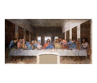 The Last Supper wall art, Leonardo da Vinci's famous painting (1495-1498). Original from Wikimedia Commons. Digitally enhanced by rawpixel.