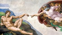 Michelangelo vintage wallpaper, desktop background, The Creation of Adam