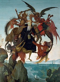 Michelangelo Buonarroti's The Torment of Saint Anthony (c. 1487&ndash;1488) famous painting.