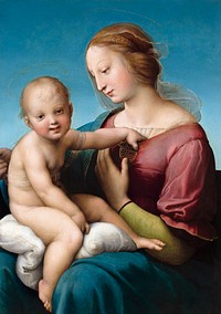 Raphael's The Niccolini&ndash;Cowper Madonna (1508) famous painting. Original from Wikimedia Commons. Digitally enhanced by rawpixel.