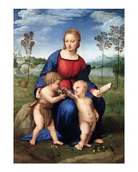 Raphael art print, Madonna of the Goldfinch painting (1505&ndash;1506). Original from Wikimedia Commons. Digitally enhanced by rawpixel.