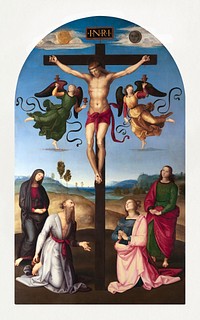 Raphael's The Mond Crucifixion (ca. 1502-1503) famous painting. Original from Wikimedia Commons. Digitally enhanced by rawpixel.