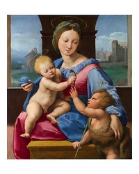 Raphael's Garvagh Madonna poster, famous painting (1509–1510). Original from Wikimedia Commons. Digitally enhanced by rawpixel.