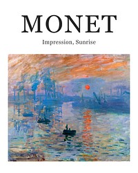 Claude Monet poster, famous painting Impression, Sunrise wall decor